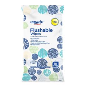 Equate Fresh Scent Flushable Wipes Travel Pack, 18 Total Wipes