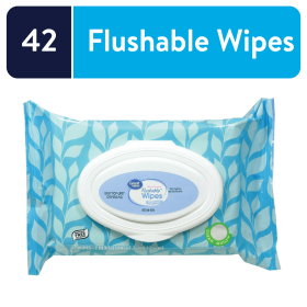 Great Value Fresh Scent Flushable Wipes, 1 Flip-Top Pack, 42 Total Wipes