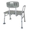 Medical Bathroom Safety Shower Tub Aluminium Alloy Bath Chair Transfer Bench with Back & Handle Gray YF