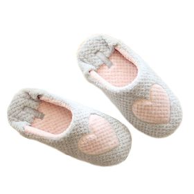 Women Home Slippers Warm Winter Cute Indoor House Shoes Bedroom Room For Guests Adults Girls Ladies Pink Soft Bottom Flats (Color: GRAY)